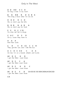Only In The West Piano letter notes by Yeek - Arr.Foxsam Sharpliam