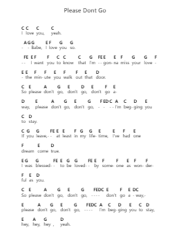 Please Dont Go Nota surat piano oleh KC and The Sunshine Band - Arr.Caelance