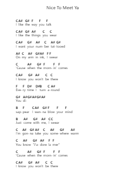 Nice To Meet Ya Piano letter notes by Niall Horan - Arr.Hudvic Nolip