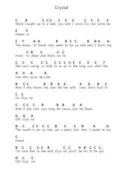 Crystal Piano letter notes by Elton John - Arr.Cofvey Fieldmeo