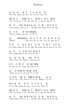 Poetica पियानो पत्र नोट्स द्वारा Cesare Cremonini - Arr.Bosphia Wisell