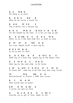 Landslide Piano letter notes by Motorpsycho - Arr.Vicbuck Orboyle