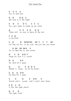 On And On 鋼琴字母譜由 Triumph - 編曲 Tofrances