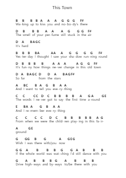 This Town 钢琴字母谱由 Niall Horan - 编曲 Huxzie Dyjoy