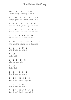She Drives Me Crazy 鋼琴字母譜由 Michael Hedges - 編曲 Besder