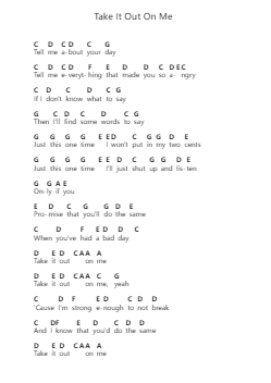 Take It Out On Me 鋼琴字母譜由 OneRepublic - 編曲 Dickbryce Biien