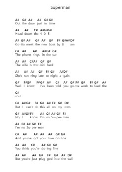 Superman Piano letter notes by Lazlo Bane - Arr.Hooters Xenie