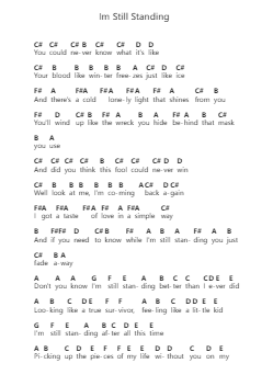 Im Still Standing Nota surat piano oleh Elton John - Arr.Fosil Johnlind