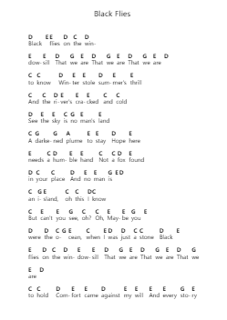 Black Flies Ноты для пиано в буквенном формате от Ben Howard - Arr.Temlouie Ramsjo