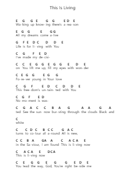 This Is Living Catatan huruf piano oleh Hillsong Young & Free - Arr.Tutlyn Bradpeare