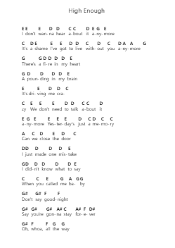 High Enough Nota surat piano oleh Damn Yankees - Arr.Fanbrow Douggreve