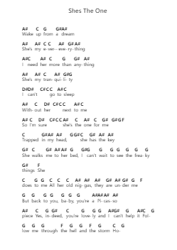 Shes The One Piano letter notes by Juice WRLD - Arr.Dawnbian Sherqe