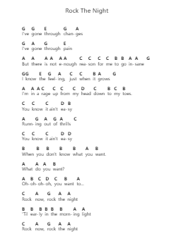 Rock The Night 钢琴字母谱由 Europe - 编曲 Leijoan