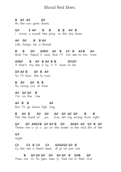 Blood Red Skies Piano letter notes by Judas Priest - Arr.Spenchi Gushall
