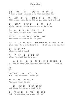 Dear God Piano letter notes by Avenged Sevenfold - Arr.Odewyatt