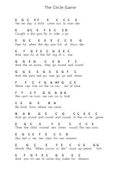 The Circle Game Notas de piano en letras por Joni Mitchell - Arr.Louhal