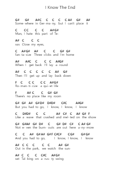 I Know The End Piano letter notes by Phoebe Bridgers - Arr.Mortion Woolftab