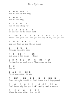 Rio - Fly Love Ghi chú đàn piano bởi Misc Cartoons - Arr.Yvonmand