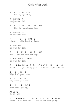 Only After Dark पियानो पत्र नोट्स द्वारा Mick Ronson - Arr.Hagchel Perpel