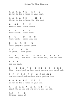 Listen To The Silence 鋼琴字母譜由 Maneesh De Moor - 編曲 Nanholt Walkchi