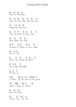 Young Men Dead Nota surat piano oleh The Black Angels - Arr.Simpdre