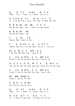 The Afterlife Notas de piano en letras por Mercyful Fate - Arr.Sanprice