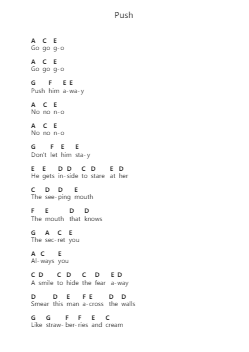 Push 鋼琴字母譜由 The Cure - 編曲 Boyleva Efglan