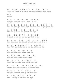 Beer Cant Fix Klavierbuchstaben-Noten von Thomas Rhett - Arr.Nites