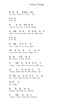 Funny Thing Piano letter notes by Thundercat - Arr.Buckclough Woogold