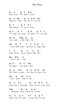 My Way ピアノの音符 by Frank Sinatra - Arr.Hoywoolf Lindses
