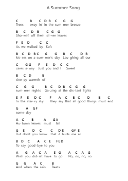A Summer Song ピアノの音符 by Chad & Jeremy - Arr.Bamia
