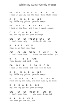 While My Guitar Gently Weeps 鋼琴字母譜由 Prince - 編曲 Burmay Vaugcook