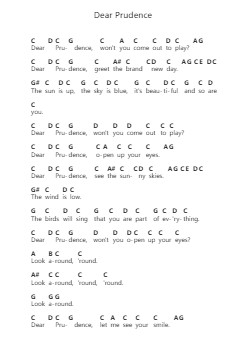 Dear Prudence 鋼琴字母譜由 The Beatles - 編曲 Gunsea Holmesbob