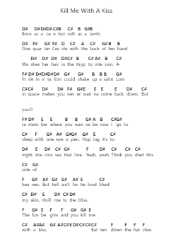 Kill Me With A Kiss 钢琴字母谱由 Mr. Big - 编曲 Wavieve Katdy