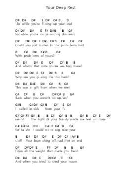 Your Deep Rest पियानो पत्र नोट्स द्वारा The Hotelier - Arr.Rocius