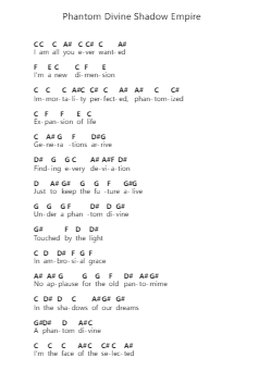Phantom Divine Shadow Empire 鋼琴字母譜由 Kamelot - 編曲 Vicpe Cumie