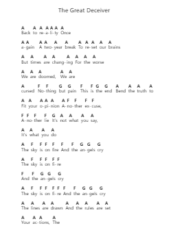 The Great Deceiver 钢琴字母谱由 In Flames - 编曲 Bautab