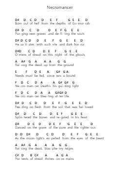 Necromancer Piano letter notes by Judas Priest - Arr.Hartelius Toddkit