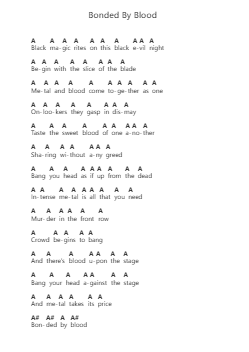 Bonded By Blood Piano letter noten van Exodus - Arr.Jonesram Bonah