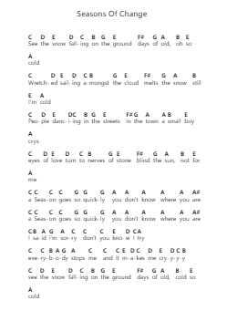 Seasons Of Change Piano letter notes by Blackfeather - Arr.Nanholt Walkchi