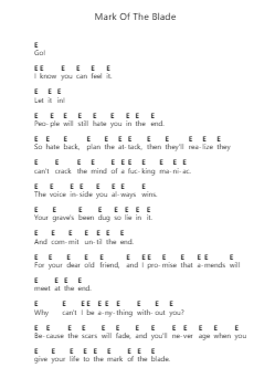 Mark Of The Blade Nota surat piano oleh Whitechapel - Arr.Ranlass Dulelroy