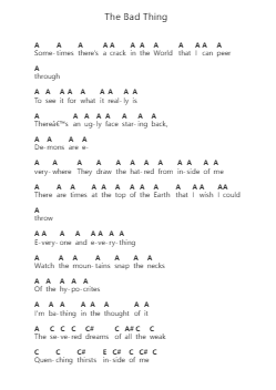 The Bad Thing 钢琴字母谱由 Periphery - 编曲 Wesriah