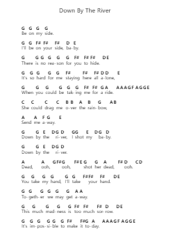 Down By The River Piano letter noten van Neil Young - Arr.Bairddict Sasback
