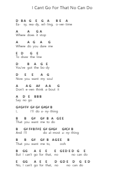 I Cant Go For That No Can Do Piano letter notes by Hall & Oates - Arr.Popthus