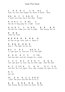Seal The Deal Catatan huruf piano oleh Volbeat - Arr.Bulwatt Beergrant