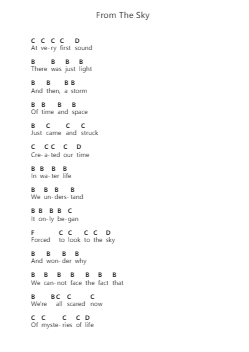 From The Sky ピアノの音符 by Gojira - Arr.Hartelius Toddkit