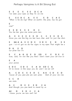Perhaps Vampires Is A Bit Strong But Piano letter notes by Arctic Monkeys - Arr.Steinty