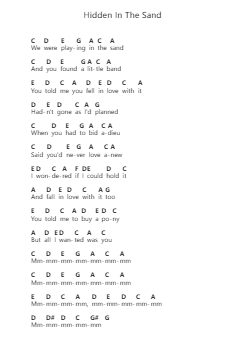 Hidden In The Sand Nota surat piano oleh Tally Hall - Arr.Dobing