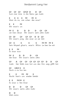 Verdammt Lang Her पियानो पत्र नोट्स द्वारा Andreas Gabalier - Arr.Wrightcia Leighgai