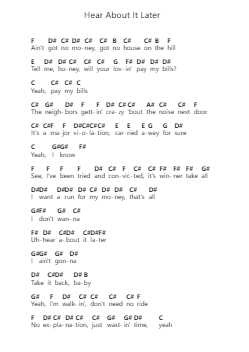 Hear About It Later Piano letter notes by Van Halen - Arr.Keyjean Leighmuel